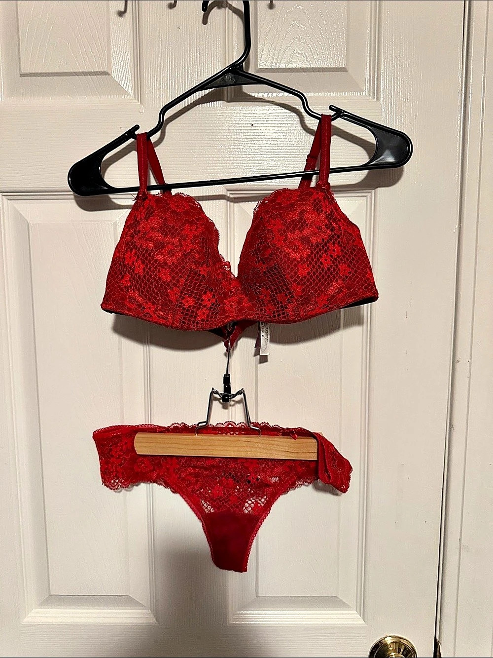 ADORÉ ME Kimmy Dark Red Push Up Bra and Thong Set Medium